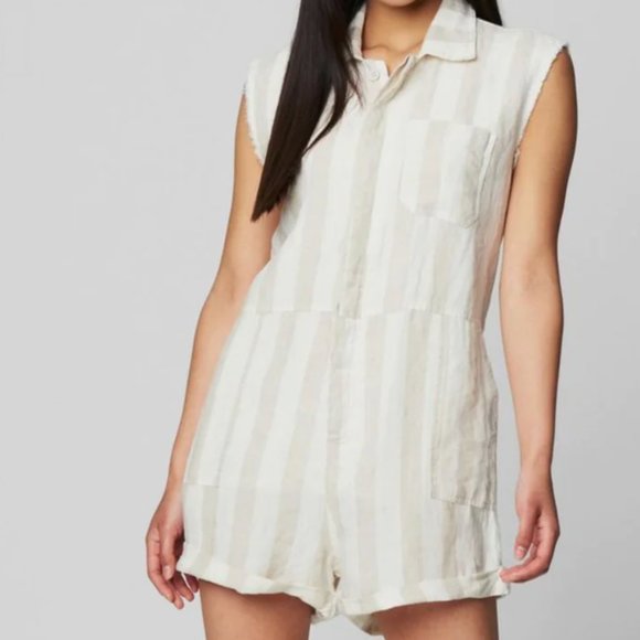 NWT Blank NYC Changing Lanes Linen Romper - Picture 1 of 10
